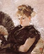 Berthe Morisot The woman holding a fan France oil painting artist